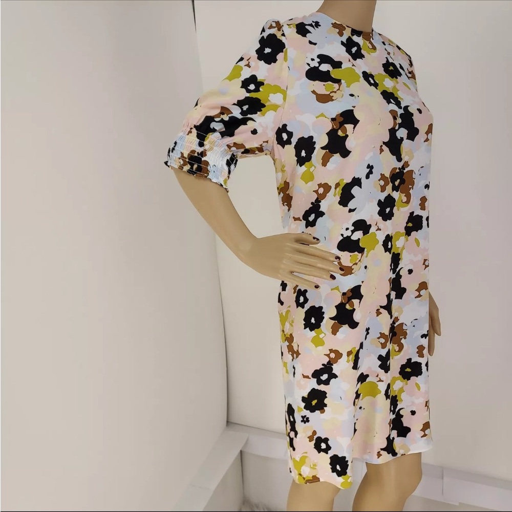 LOFT MULTI FLORAL 3/4 SHORT SLEEVES CARRIER CASUAL SHIFT DRESS